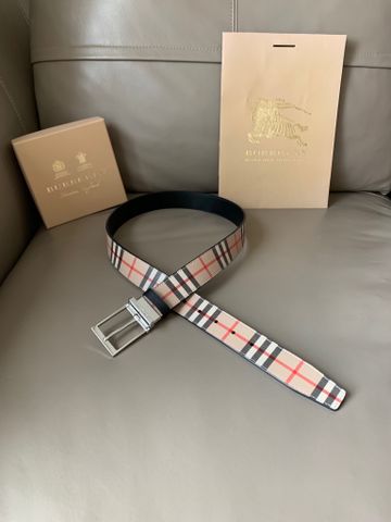 Belt nam Burberry* kẻ mặt xoay bản 3,4cm đẹp dây da kẻ dùng được 2 mặt