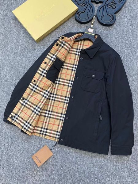 Áo khoác nam BURBERRY* mặc đc cả hai mặt đen và mặt kẻ đẹp cao cấp