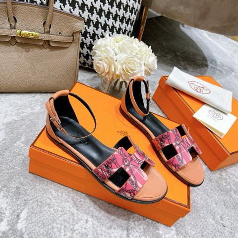 Sandal nữ Hermes* da bò in hoạ tiết đẹp độc VIP 1:1 chất lượng hàng đầu