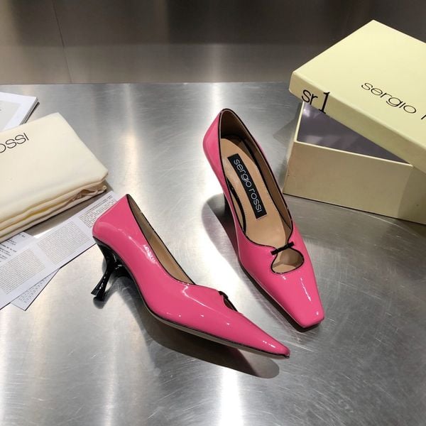 Giày cao gót Sergio* Rossi* da bóng cao 6,5cm đẹp sang SIÊU CẤP màu