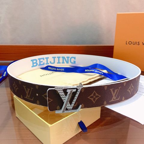 Belt nam LV* bản 4cm dây hoạ tiết Monogram dùng 2 mặt cao cấp