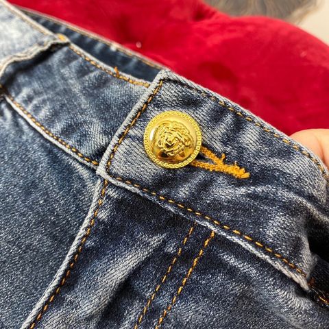 Quần jeans nam VERSACE* thêu logo vàng đẹp