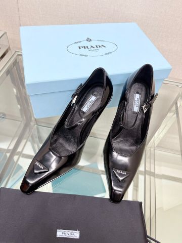 Giày cao gót PRADA* SIÊU CẤP gót to cao 9,5cm dáng đẹp sang SIÊU CẤP