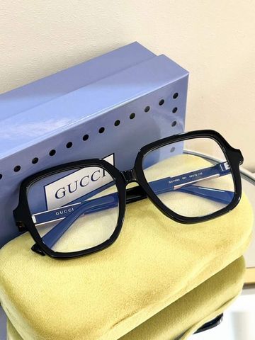 Kính nữ GUCCI* mắt vuông gọng nẹp chữ vàng VIP 1:1