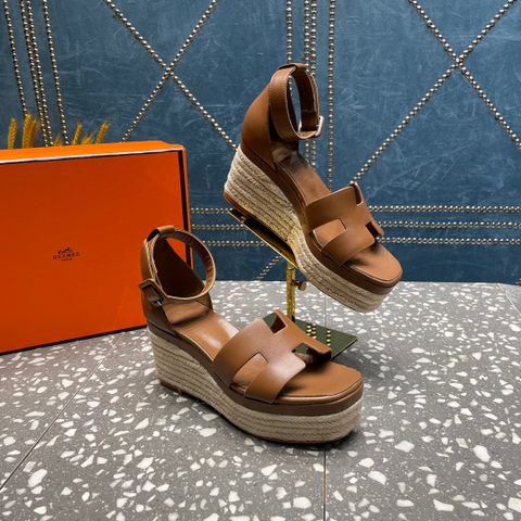 Sandal nữ đế xuồng cói Hermes* da bò lỳ đẹp VIP 1:1 chất lượng hàng đầu