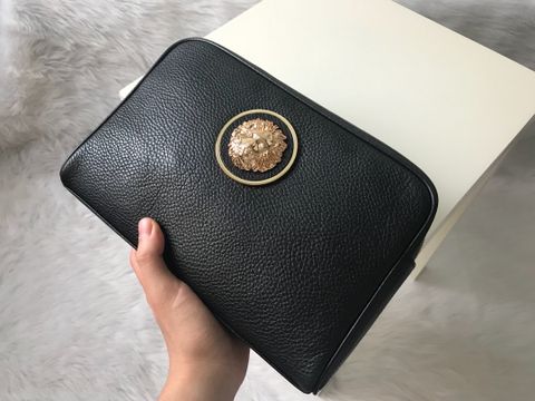 Clutch VERSACE nam nữ logo vàng 28cm đẹp cao cấp