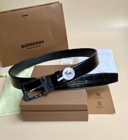 Belt nam BURBERRY* dây vân cá sấu bản 3,5cm hàng cao cấp