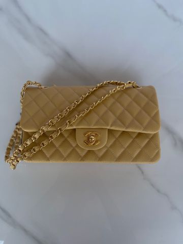 Túi xách nữ chanel* classic da hạt khoá vàng bạc size 25,5cm cao cấp