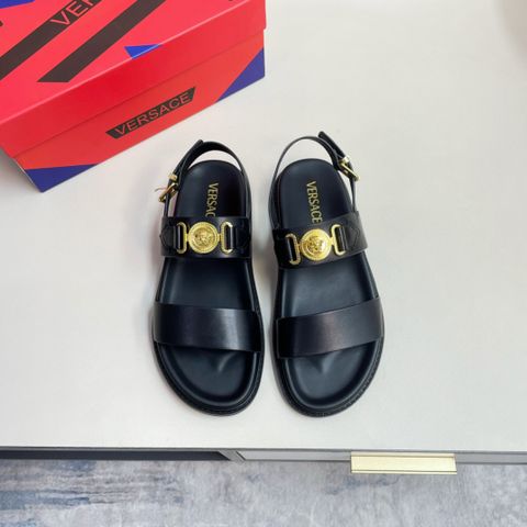 Sandal nam VERSACE* da bò khoá vàng đẹp độc cao cấp