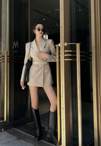 Áo vest nữ Alexander* Wang* dáng dài đai eo có thể mặc như váy kiểu đẹp VIP 1:1