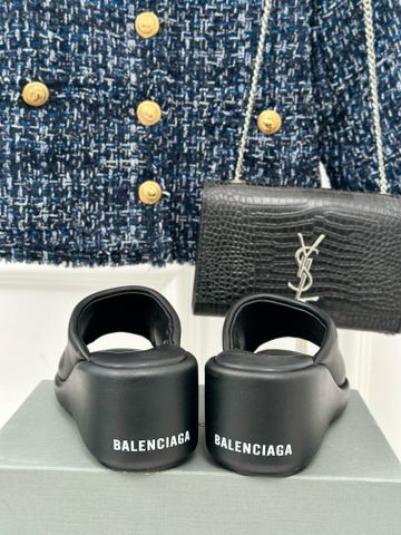 Dép nữ đế xuồng BALENCIAGA* da bò lỳ đẹp cao 6,5cm VIP 1:1