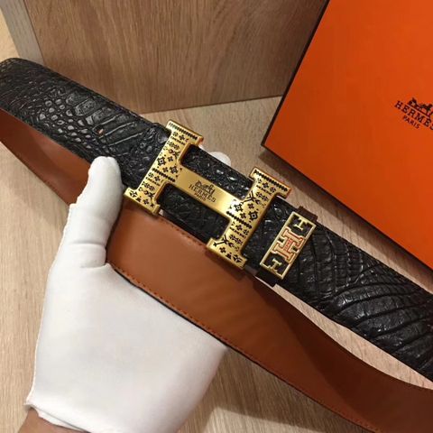 Belt nam hermes 3,8cm vân da kỳ nhông