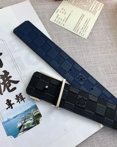 Belt nam LV* bản 4cm dây da bò dập karo dùng đc cả hai mặt hai màu