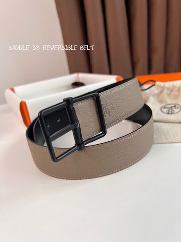 Belt nam HERMES* bản 3,8cm dây da bò xịn mềm cao cấp