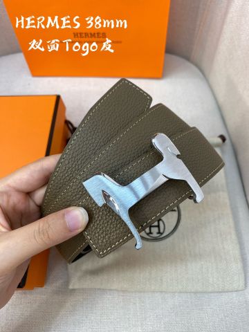  Belt nam nữ HERMES* mặt hình Logo ngựa đẹp độc bản 3,2cm và 3.8cm