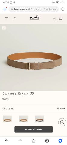 Belt nam nữ HERMES* 3.5cm dây da bò