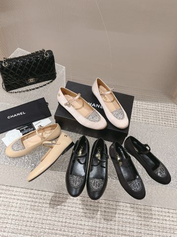 Giày bệt chanel* chất satin bóng đính đá đẹp sang VIP 1:1 chất lượng hàng đầu