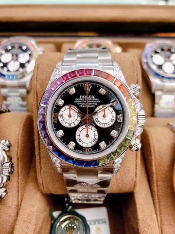 Đồng hồ nam  nữ rolex rainbow viền kim đẹp