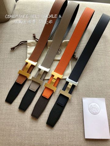 Belt nam HERMES* cao cấp Dây da sử dụng được cả hai mặt đẹp và tiện lợi