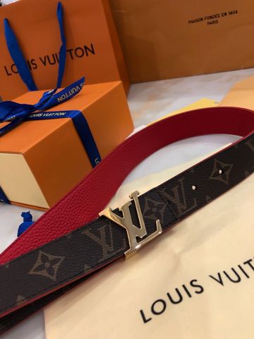 Belt nữ LV* bản 3cm dây hoạ tiết Monogram nâu dùng được cả hai mặt dây đẹp cao cấp