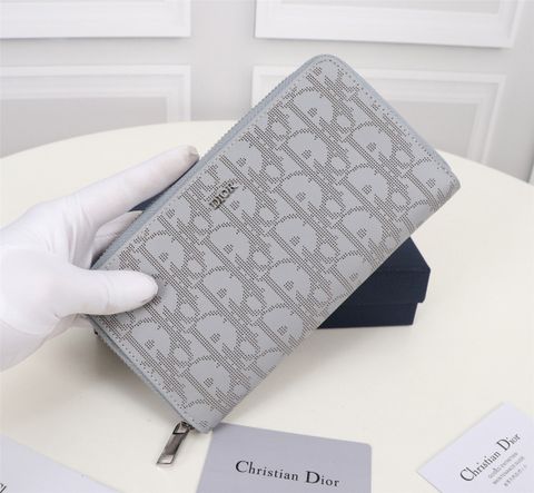 Ví nam nữ DIOR* dáng dài 19cm da bò hoạ tiết Monogram màu đẹp cao cấp