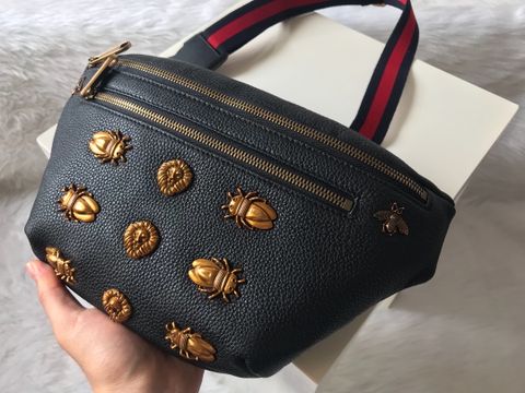 Túi GUCCI nam nữ đeo ngực tag ong vàng đẹp độc size 28cm