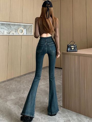 Quần jeans nữ ống loe cạp cao dáng đẹp VIP 1:1 chất lượng hàng đầu