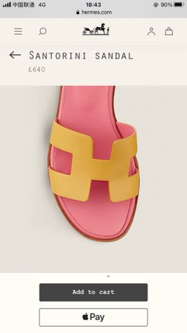 Sandal nữ Hermes* đế bệt da bò phối màu đẹp VIP 1:1 chất lượng hàng đầu