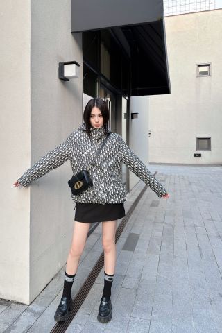 Áo khoác nữ Dior* hoạ tiết oblique đẹp VIP 1:1