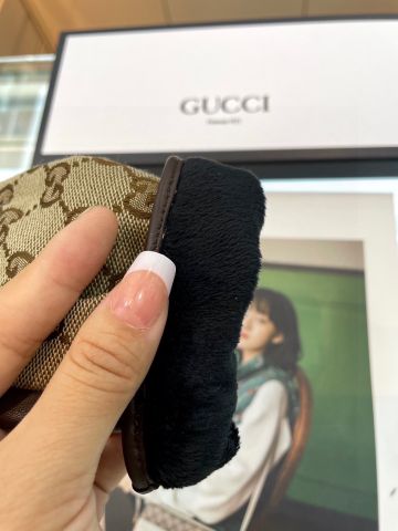 Găng tay nữ GUCCI* da nâu phối hoạ tiết logo đẹp sang VIP 1:1