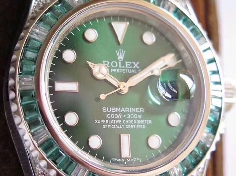 Đồng hồ nam nữ rolex case 40mm dây kim loại mặt xanh lá cây