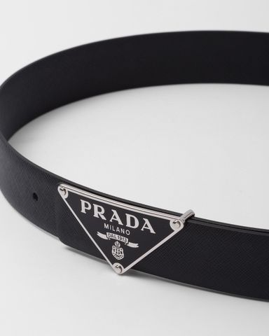 Belt nam nữ PRADA* bản 3,5cm mặt logo tam giác đẹp cao cấp