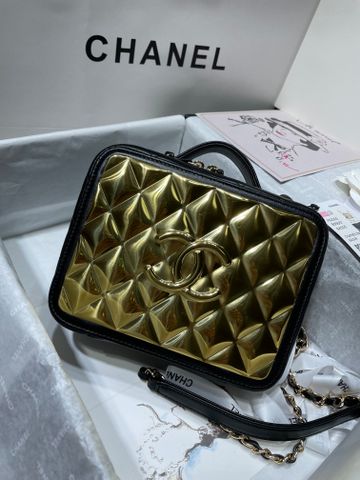 Túi hộp chanel* 18cm da cừu phối vàng đẹp sang chảnh hàng độc SIÊU CẤP