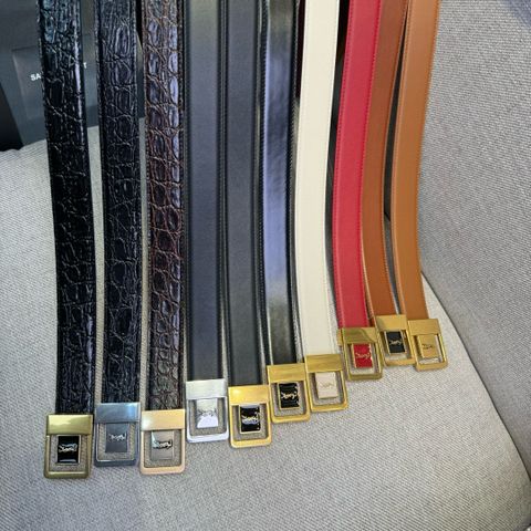 Belt nữ YSL* 3.0cm da bò lỳ và vân cá sấu đủ màu đẹp