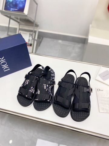 Sandal nam DIOR* quai vải canvas hoạ tiết oblique cao cấp