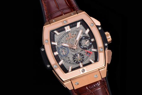 Đồng hồ nam Hublot* lộ cơ dây vân cá sấu đẹp độc