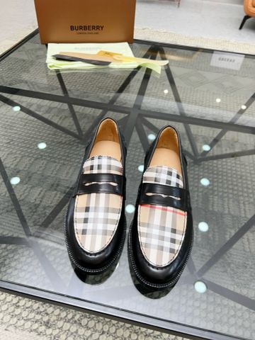 Giày nam Loafer BURBERRY* phối kẻ đẹp VIP 1:1