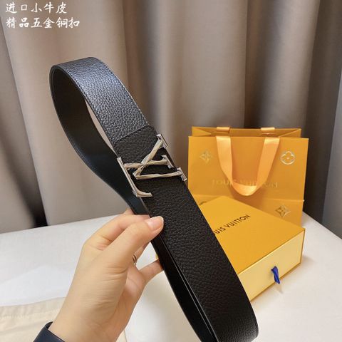 Belt nam LV* bản 4cm dây da bò cao cấp sử dụng hai mặt