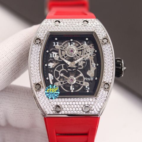 Đồng hồ nam RICHARD* MILLE* mặt nạm kim lộ cơ dây cao su 