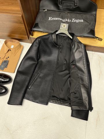 Áo da nam zegna* da cừu đục lỗ kiểu độc VIP 1:1