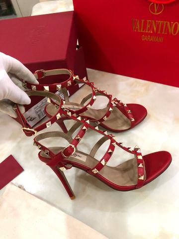 Sandal cao gót valentino* cao 9cm quai da bò tán đinh nhiều màu đẹp sang Siêu Cấp