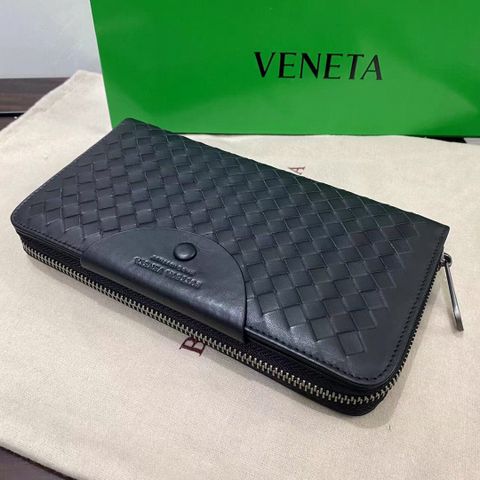 Ví nam nữ Bottega* Veneta* dáng dài 20cm da bò đan đẹp sang SIÊU CẤP