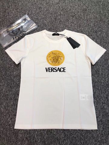 Áo phông nam VERSACE cổ tròn thêu logo đẹp