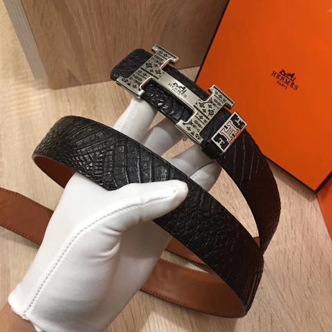 Belt nam hermes 3,8cm vân da kỳ nhông