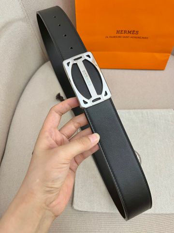 Belt nam HERMES* dây da bò lỳ mềm bản 3.8cm hàng cao cấp