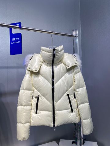 Áo phao nữ lông vũ moncler mũ viền lông kiểu đẹp VIP 1:1