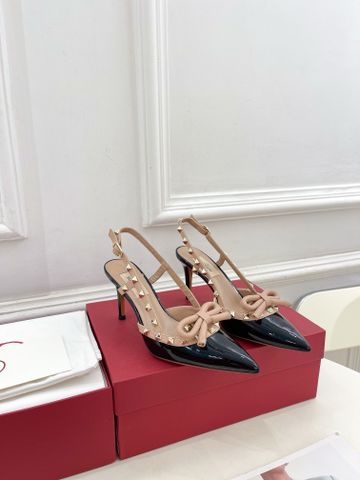 Giày cao gót VALENTINO* cao 8cm mũi nhọn nơ da bóng đẹp sang VIP 1:1