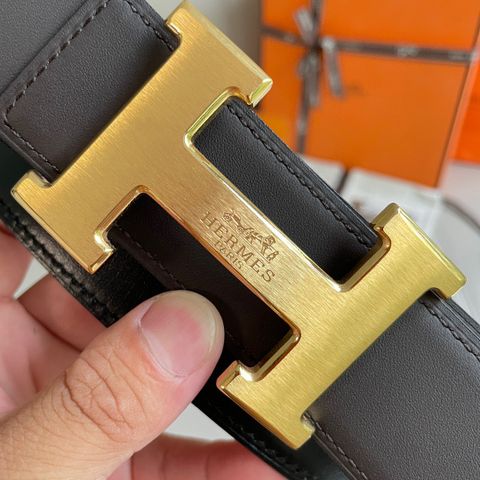 Belt nam HERMES* bản 3,8cm Dây da sử dụng được cả hai mặt đẹp và tiện lợi