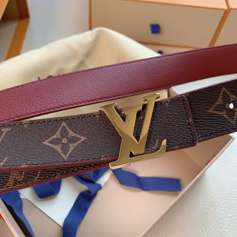 Belt nữ LV* bản 3cm dây hoạ tiết Monogram nâu dùng được cả hai mặt dây đẹp cao cấp