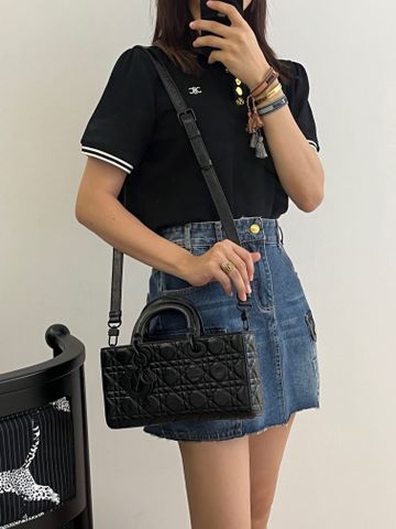 Túi xách nữ Dior* 26cm Dòng màu đen sáp dầu D-joy, xu hướng đình đám